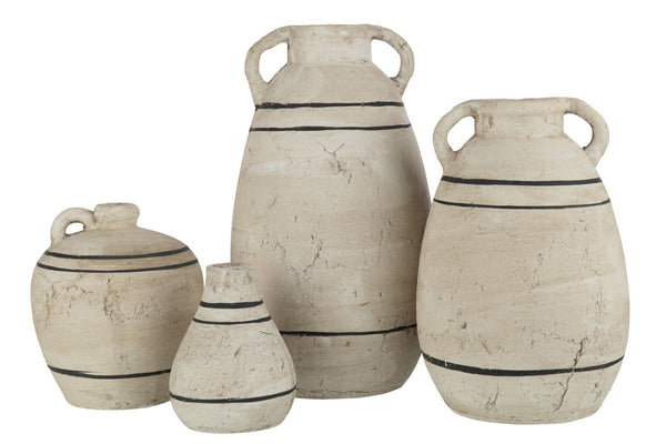 GRAND VASE TERRE CUITE BEIGE/NOIR JLINE