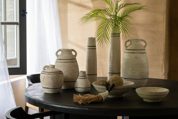 PETIT PLAT TERRE CUITE BEIGE NOIR JLINE
