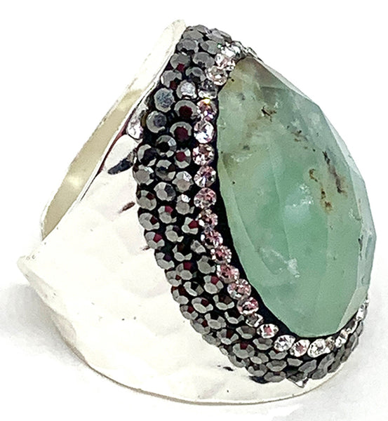 BAGUE ARGENT CHRYSOPRASE
