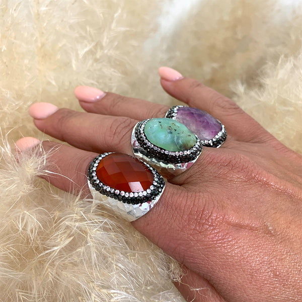 BAGUE ARGENT CHRYSOPRASE