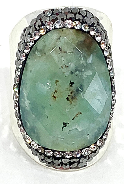 BAGUE ARGENT CHRYSOPRASE