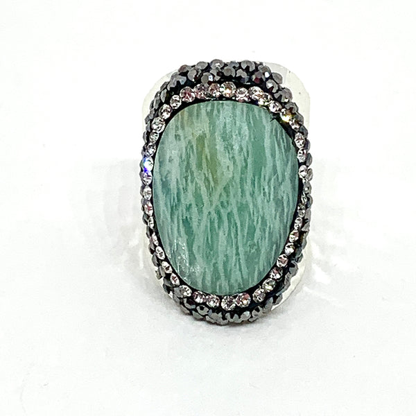 BAGUE ARGENT AMAZONITE