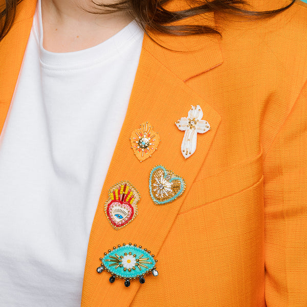 BROCHE CROIX BLANCHE