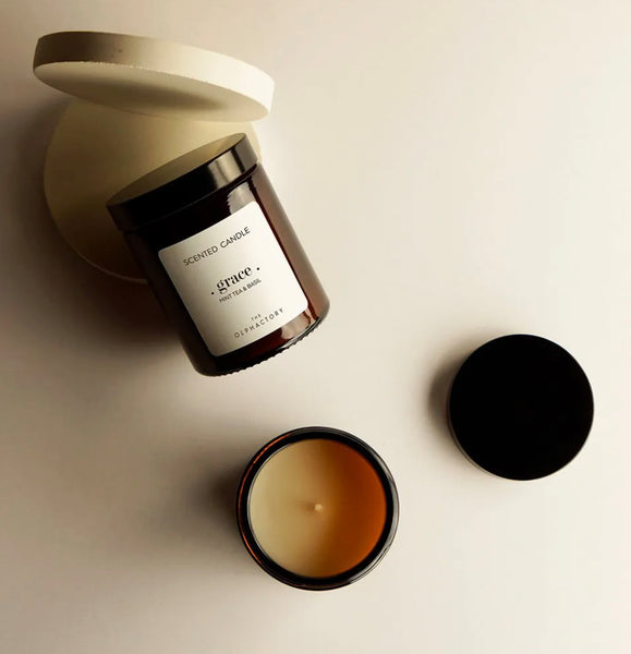 BOUGIE VEGETALE 135 GR MINT TEA AND BASILIC THE OLPHACTORY