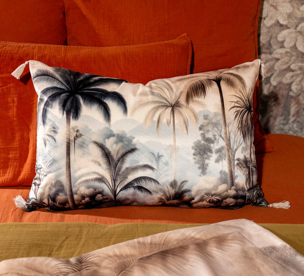 COUSSIN VELOURS  JUNGLE BRUNIQUEL PODEVACHE
