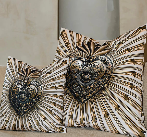 COUSSIN VELOURS 70X70 CM ECRU EX VOTO GOLD PODEVACHE