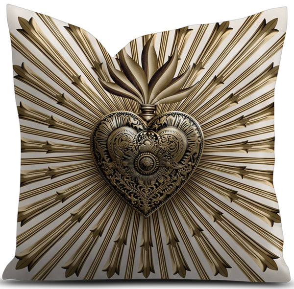 COUSSIN VELOURS 70X70 CM ECRU EX VOTO GOLD PODEVACHE