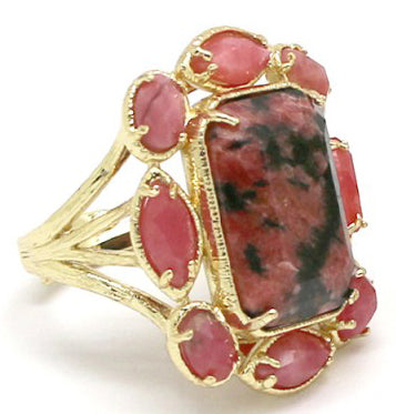 BAGUE AURORE RHODONITE