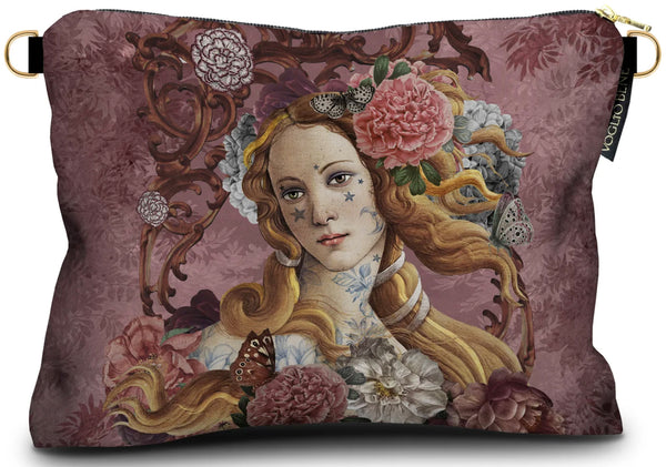 Pochette femme Venus en velours rose imprimé Voglio Bene