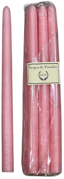 LOT DE 6 BOUGIES CONIQUES ROSE LA CIERGERIE DES PREMONTRES