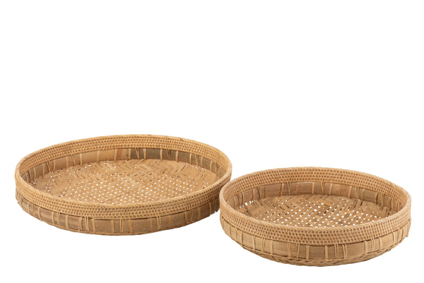 GRAND PANIER PLAT EN ROTIN L JLINE