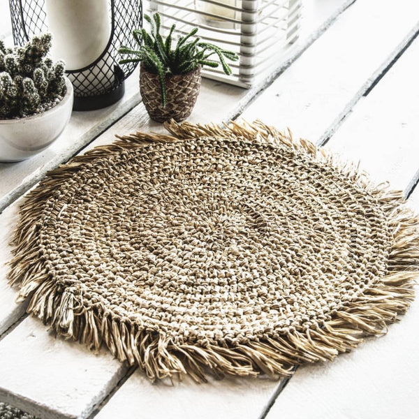 SET DE TABLE ROND JONC DE MER BAZAR BIZAR