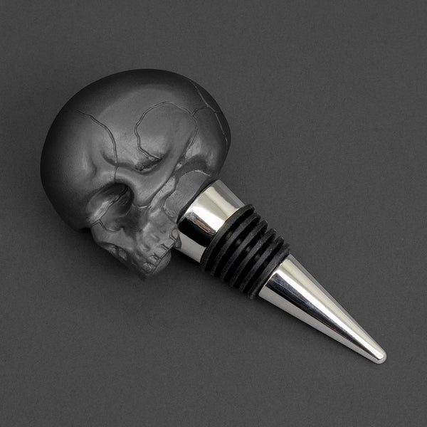 BOUCHON DE BOUTEILLE TÊTE DE MORT NOIRE