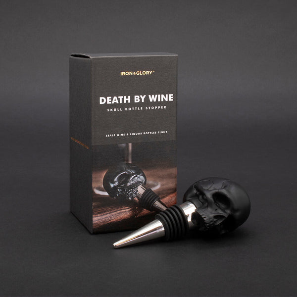 BOUCHON DE BOUTEILLE TÊTE DE MORT NOIRE