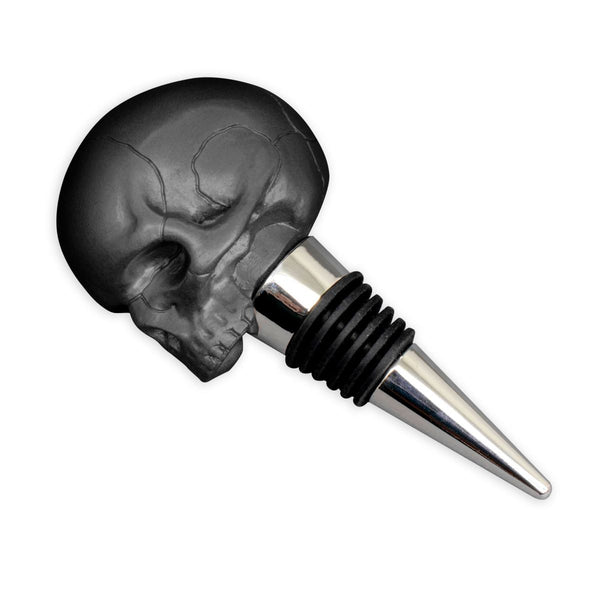 BOUCHON DE BOUTEILLE TÊTE DE MORT NOIRE