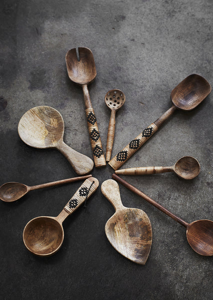 SET DE 2 CUILLERES EN MANGUIER ET BAMBOU NATUREL MADAM STOLTZ