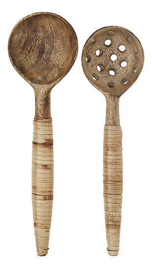 SET DE 2 CUILLERES EN MANGUIER ET BAMBOU NATUREL MADAM STOLTZ