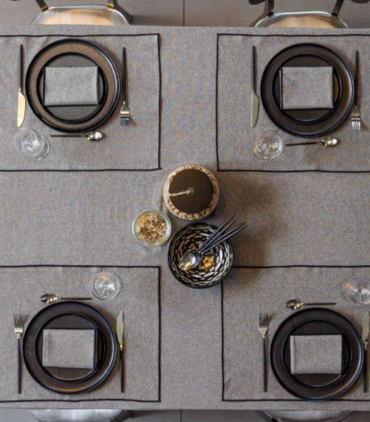 SET DE TABLE EN COTON LAVE SCHISTE VENT DU SUD